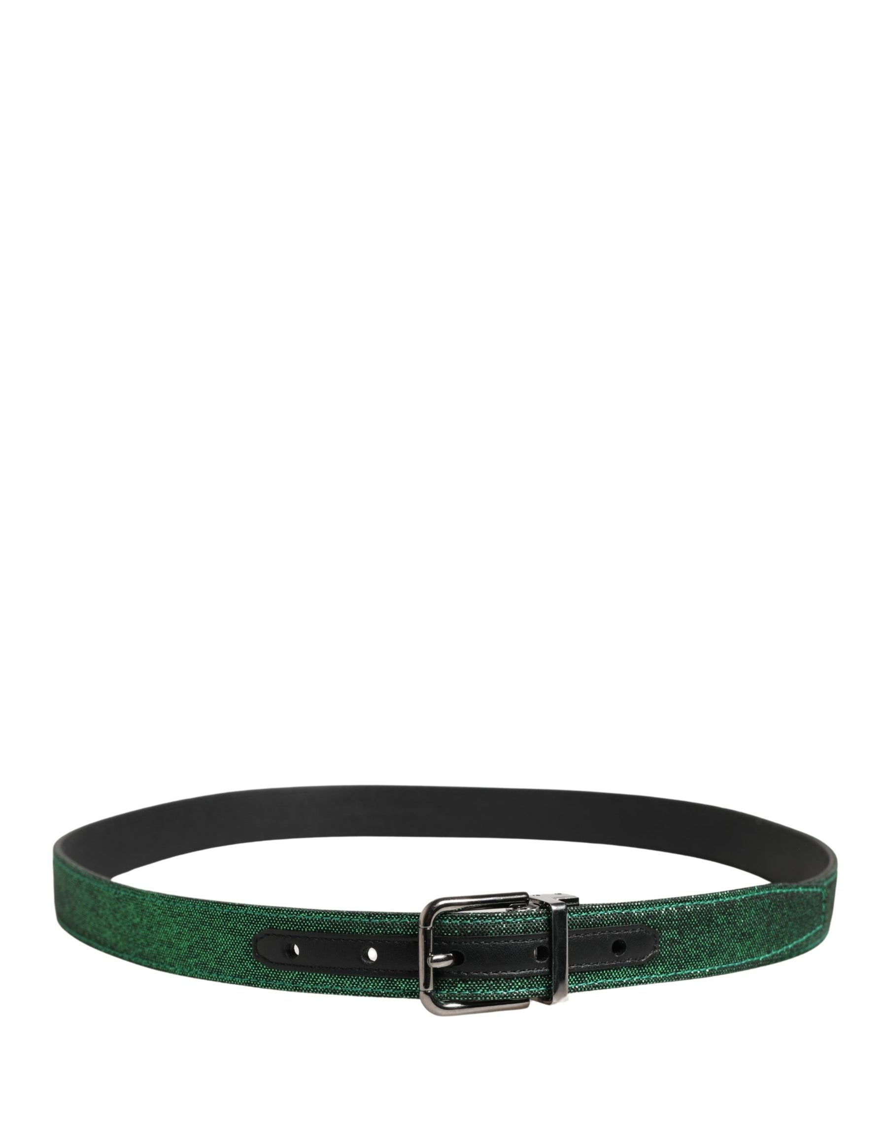 Dolce & Gabbana Men Green Lurex Polyester Metal Buckle Belt | Regal Royce
