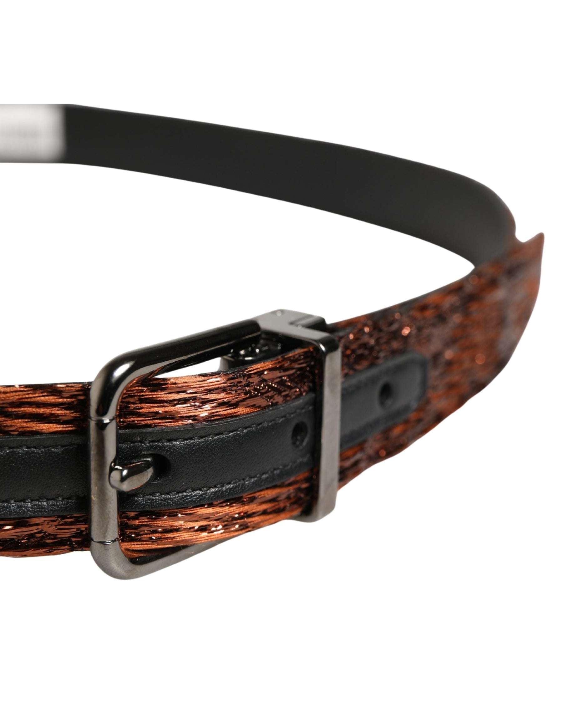 Dolce & Gabbana Men Brown Classic Polyester Metal Buckle Belt | Regal Royce