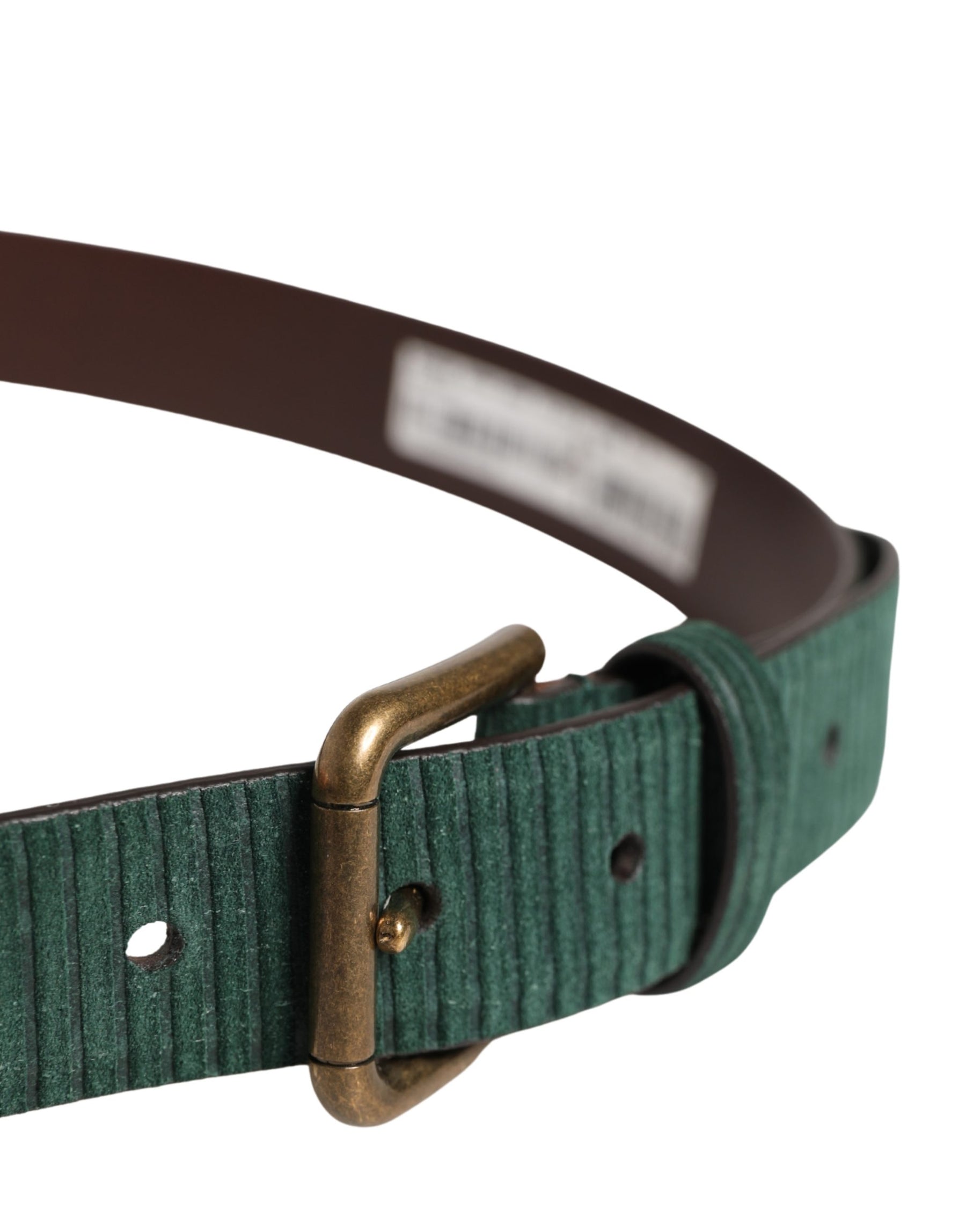 Dolce & Gabbana Men Green Velvet Leather Metal Buckle Belt | Regal Royce