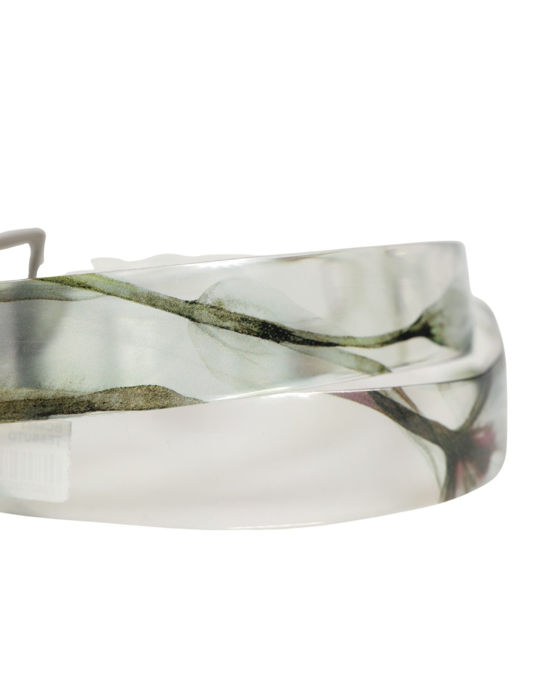 Dolce & Gabbana Men White Floral PVC Silver Metal Buckle Belt | Regal Royce