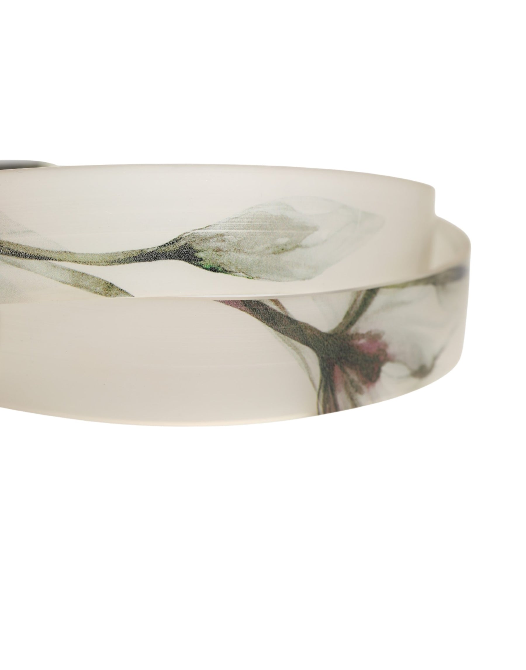 Dolce & Gabbana Men White Floral PVC Silver Metal Buckle Belt | Regal Royce