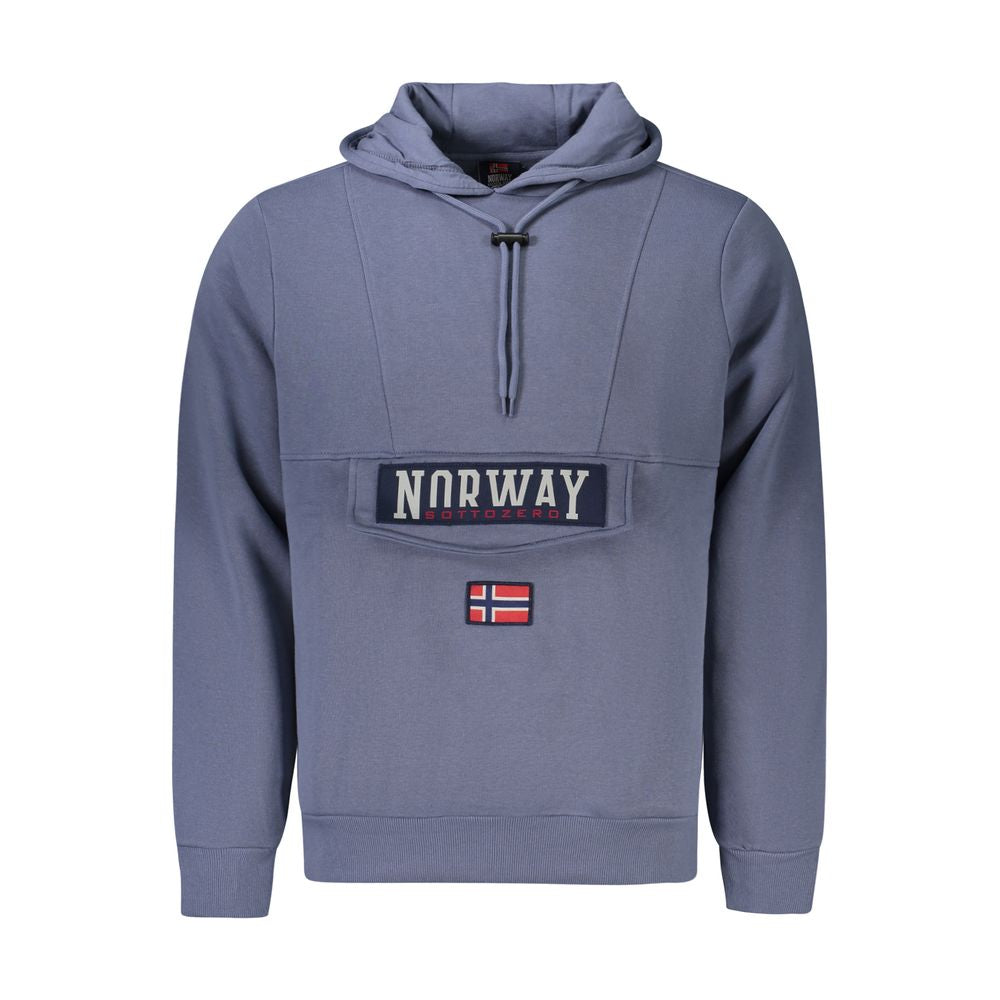 Norway 1963 Blue Cotton Men's Hooded Sweater | Regal Royce