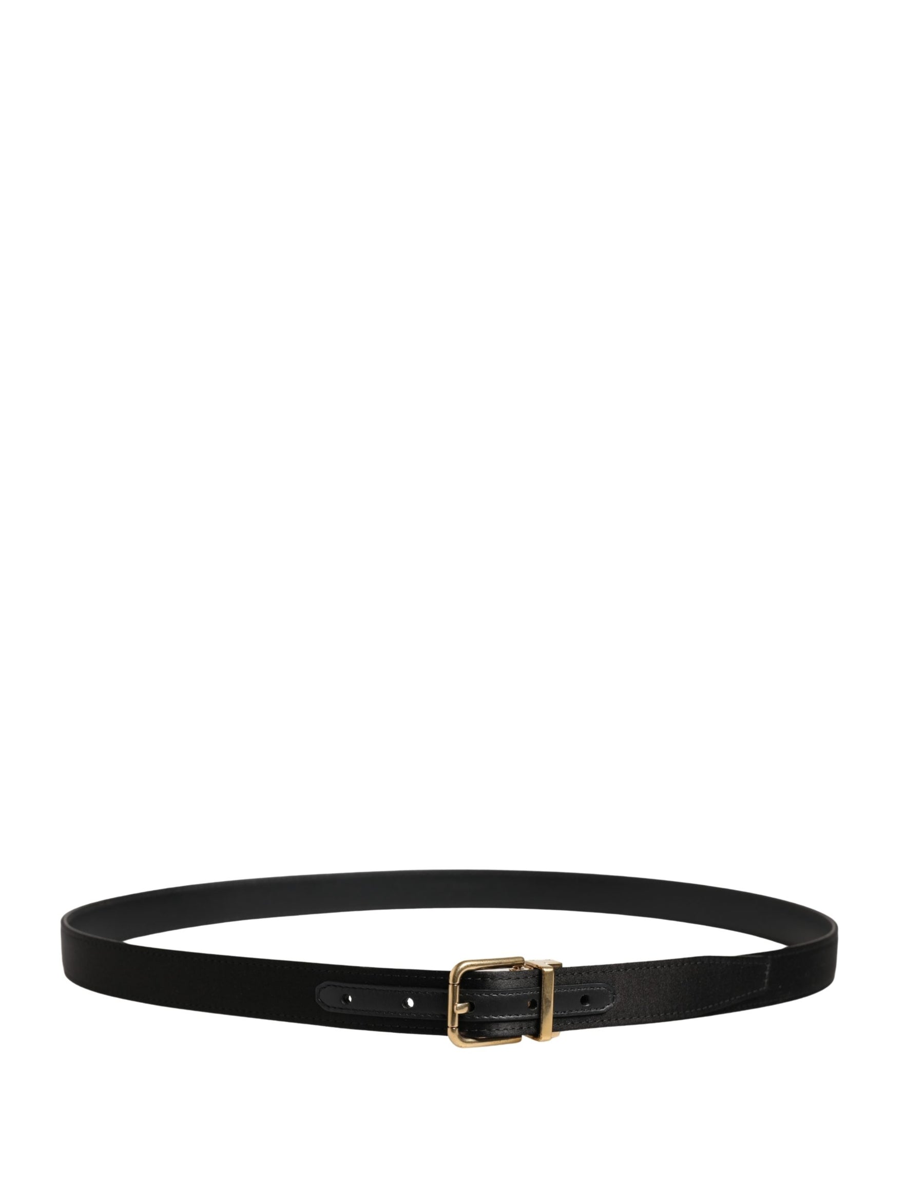 Dolce & Gabbana Men Black Classic Viscose Metal Buckle Belt | Regal Royce