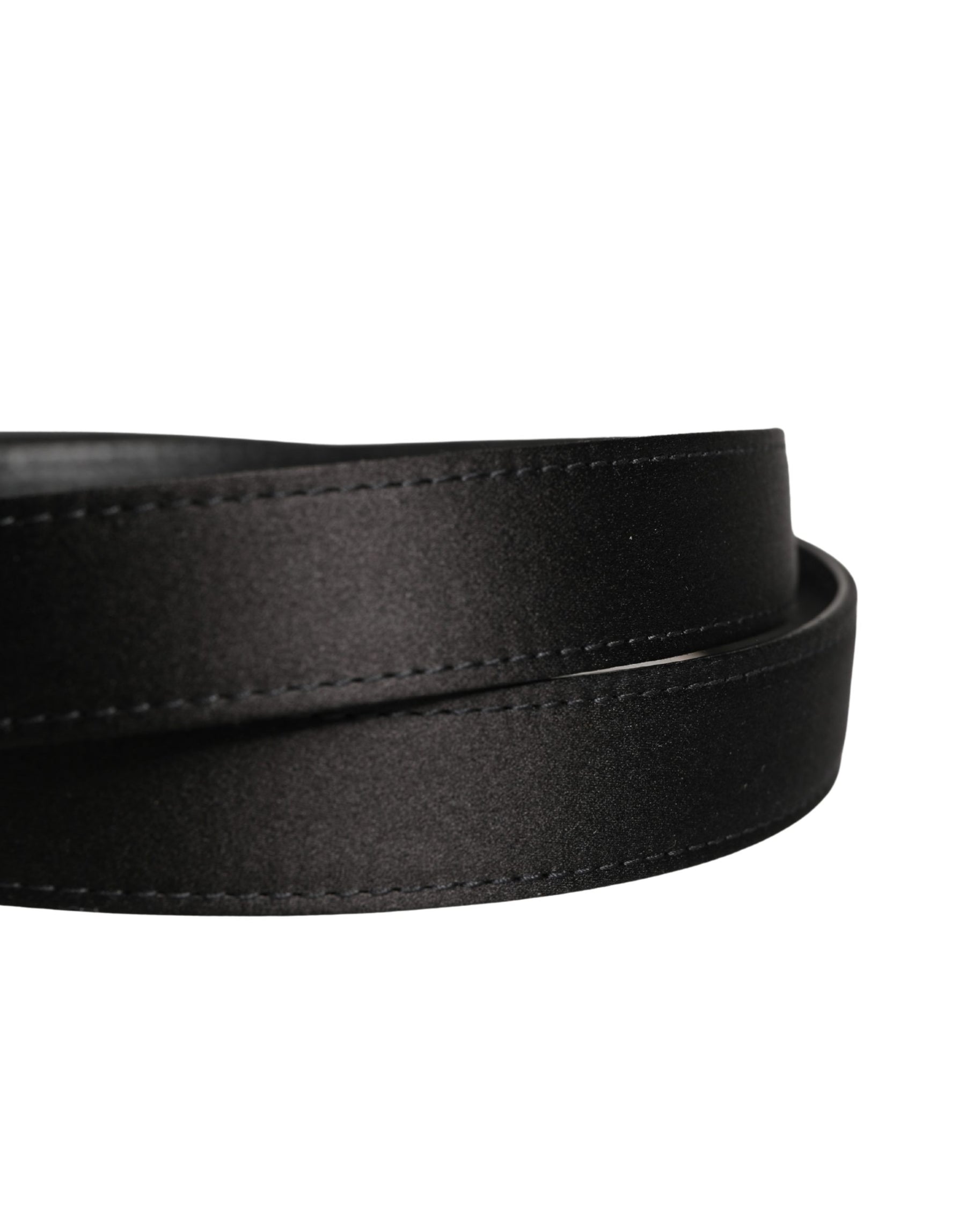 Dolce & Gabbana Men Black Classic Viscose Metal Buckle Belt | Regal Royce
