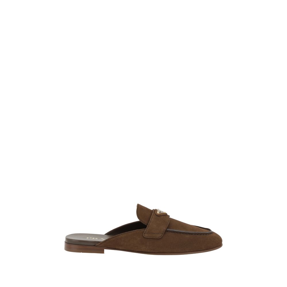 Prada Brown Calf Leather Bos Taurus Mules | Regal Royce