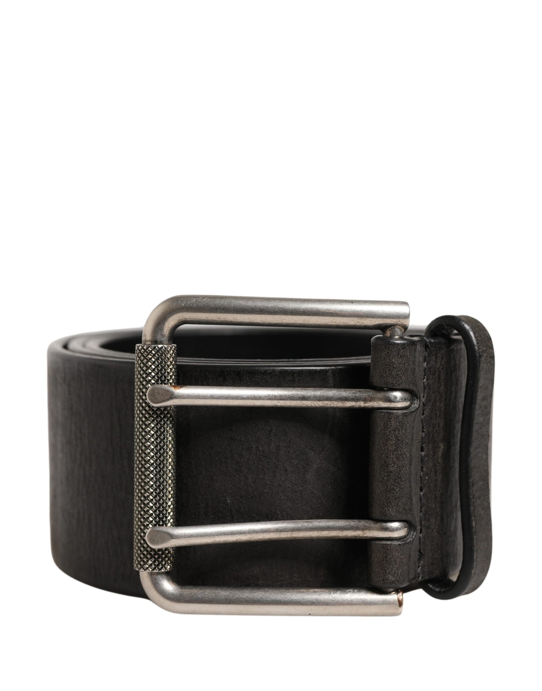 Dolce & Gabbana Men Black Classic Leather Metal Buckle Belt | Regal Royce