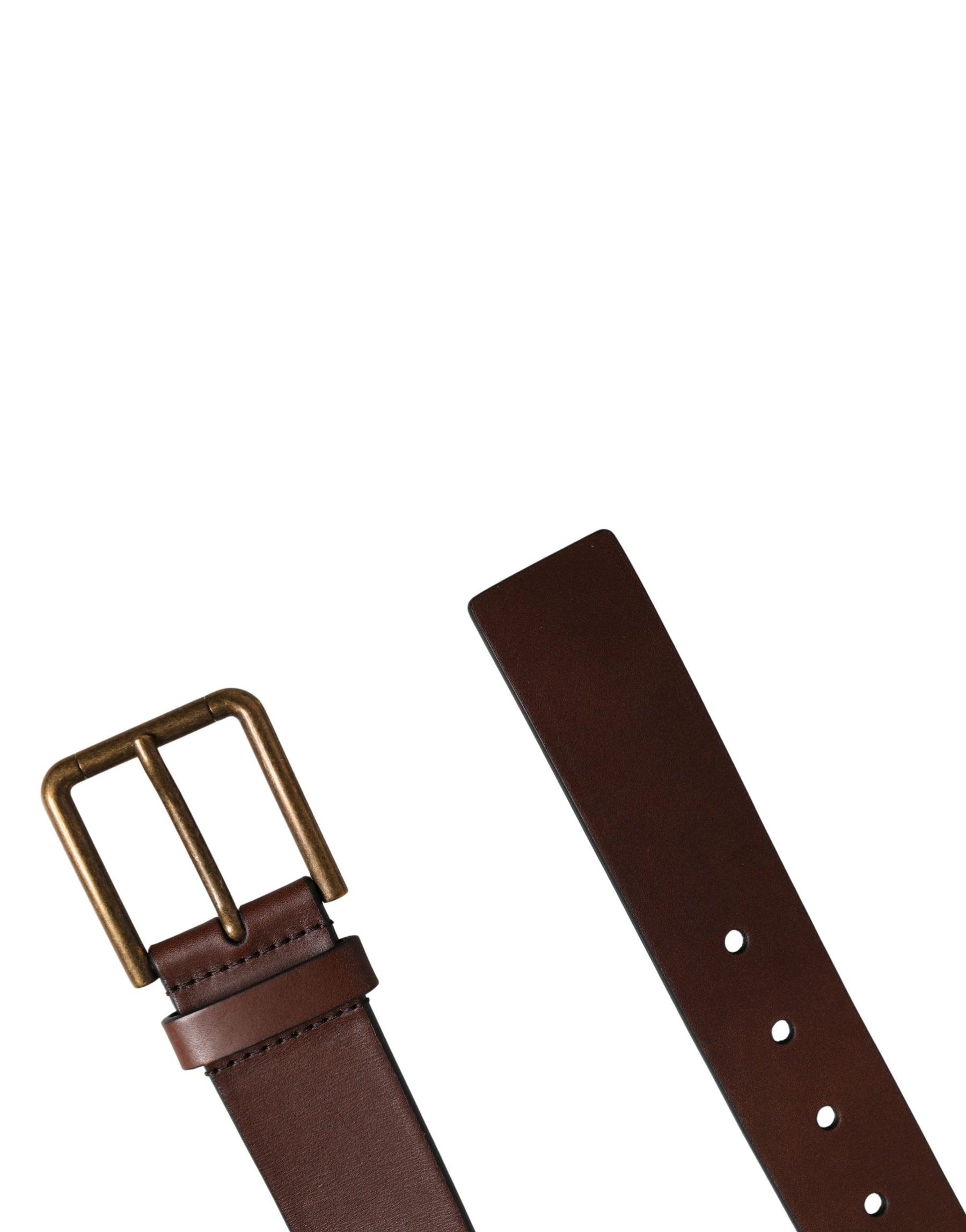 Dolce & Gabbana Men Brown Classic Leather Metal Buckle Belt | Regal Royce