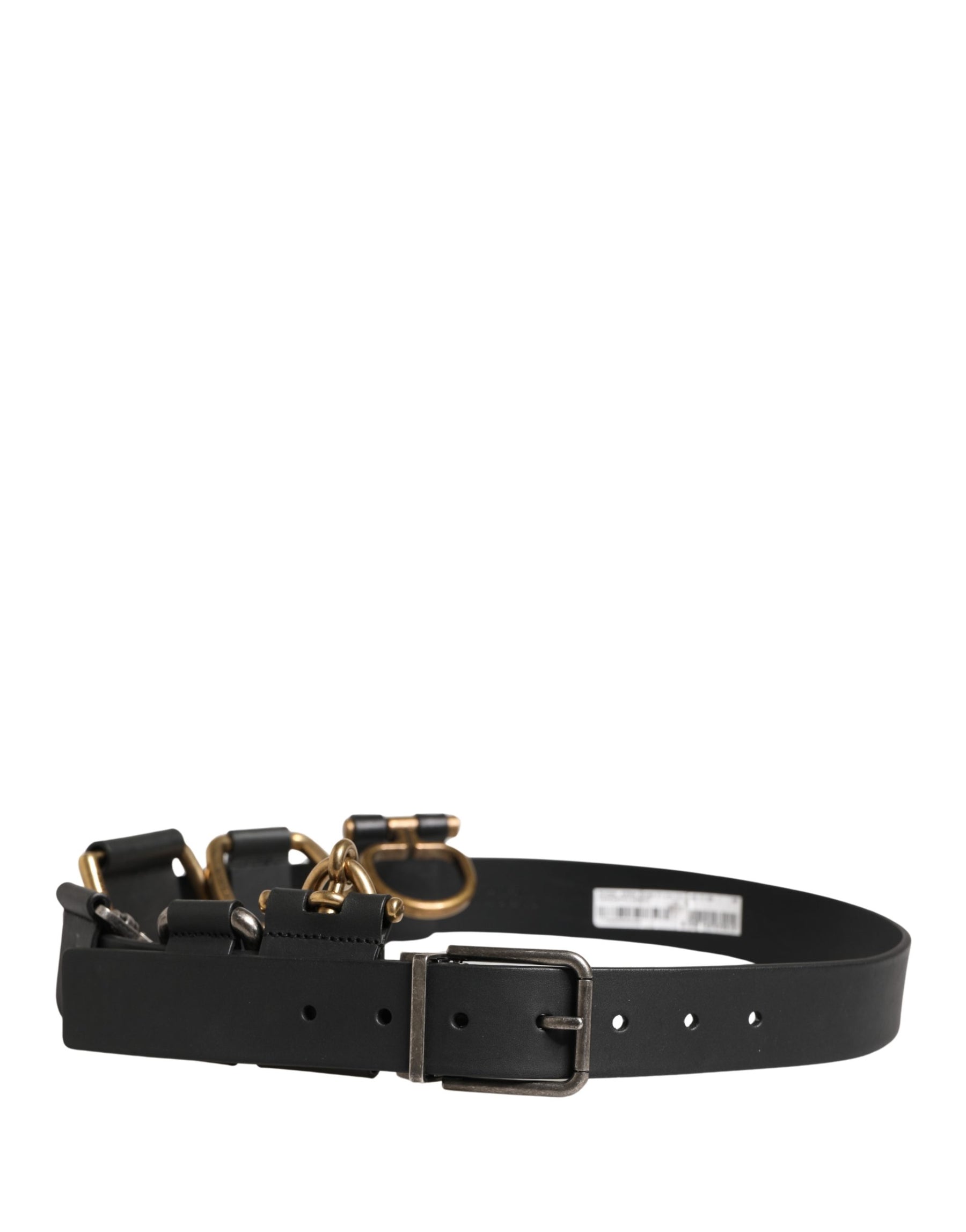 Dolce & Gabbana Men Black Classic Leather Metal Buckle Belt | Regal Royce
