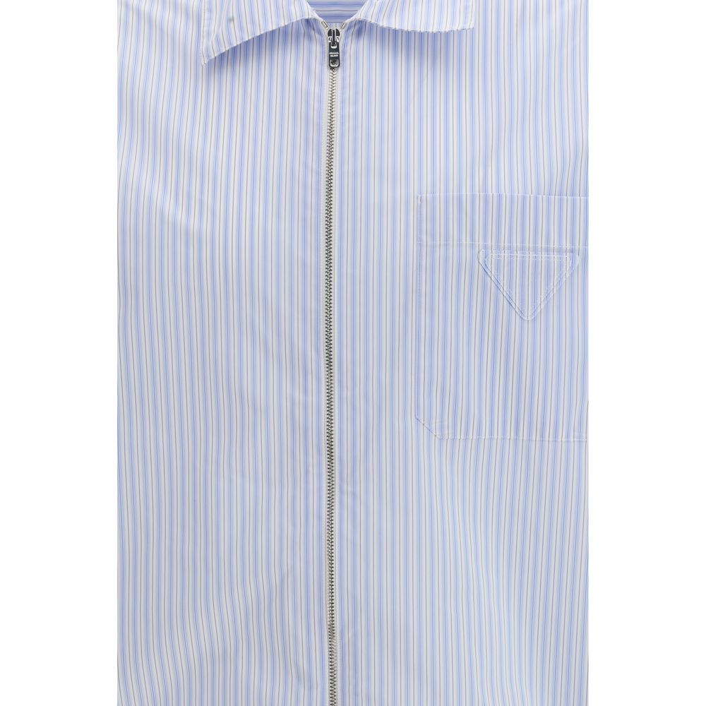 Prada Blue Polyamide Pattern Shirt | Regal Royce