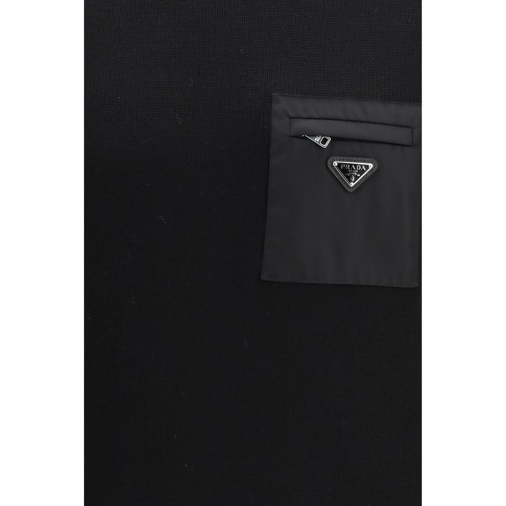 Prada Black Fleece Wool Sweatshirt | Regal Royce