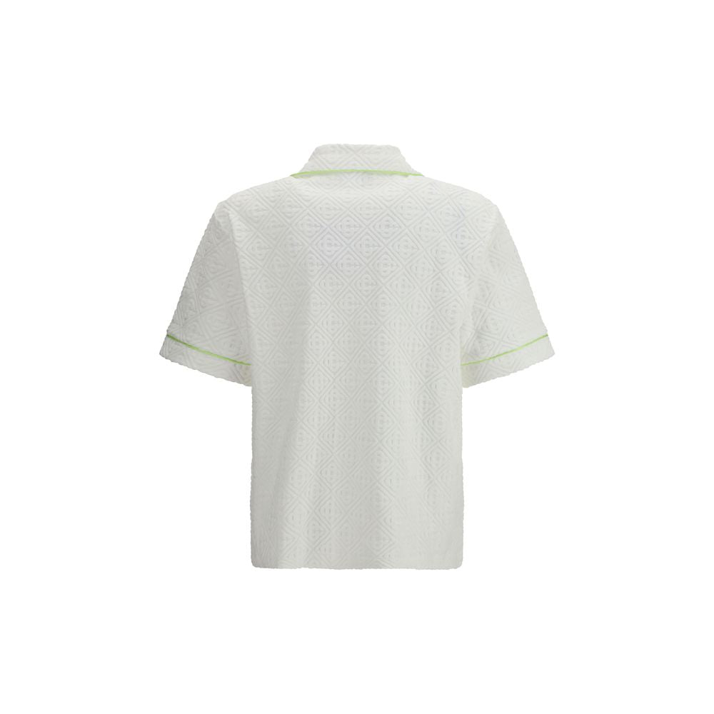 Casablanca White Cotton Shortsleeve Shirt | Regal Royce
