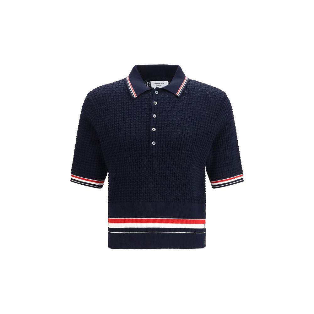 Thom Browne Blue Cotton Polo Shirt | Regal Royce