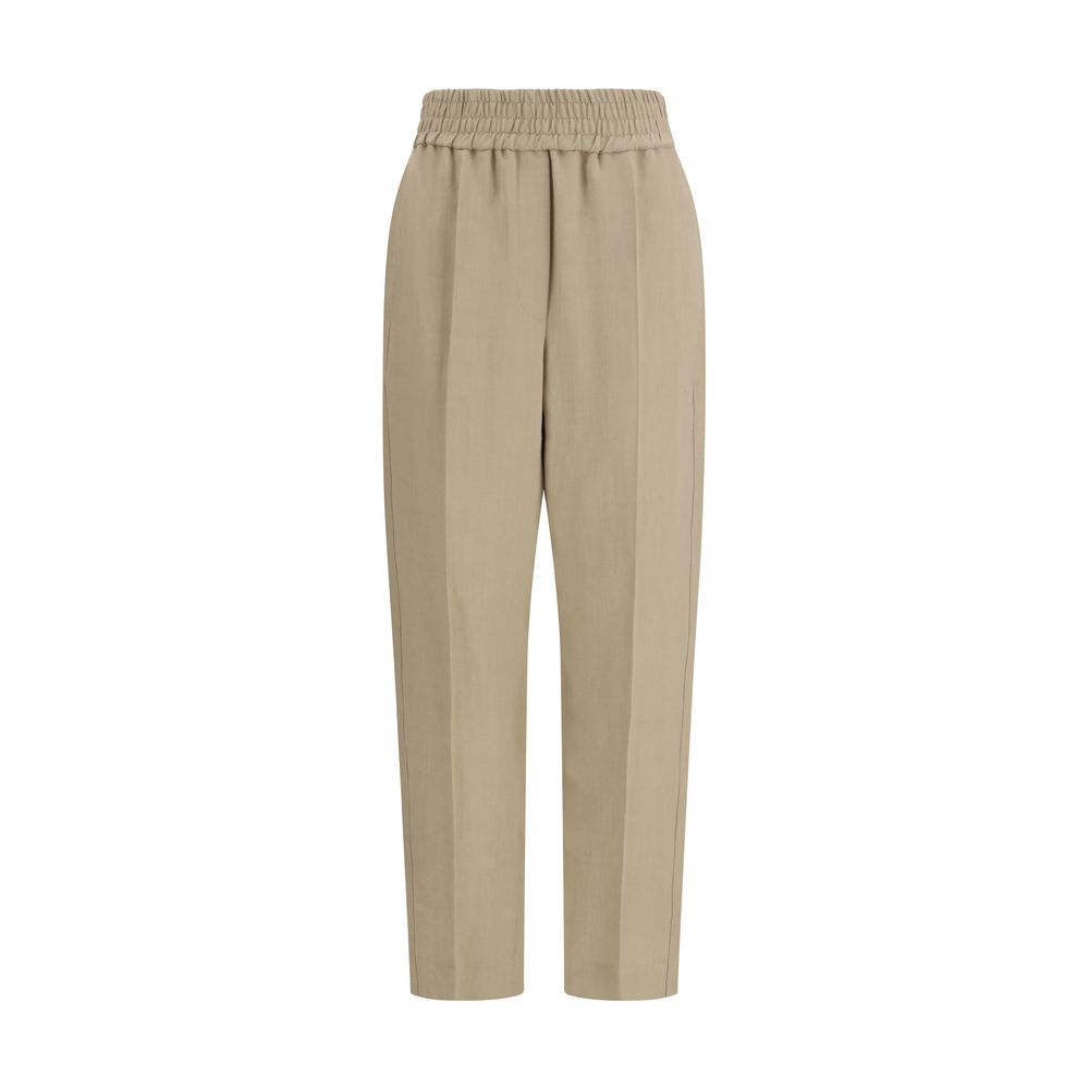 Brunello Cucinelli Beige Viscose Casual Pants | Regal Royce