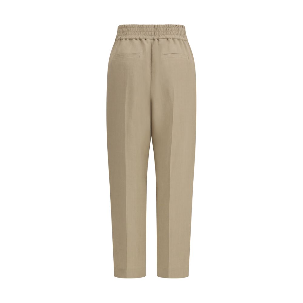 Brunello Cucinelli Beige Viscose Casual Pants | Regal Royce