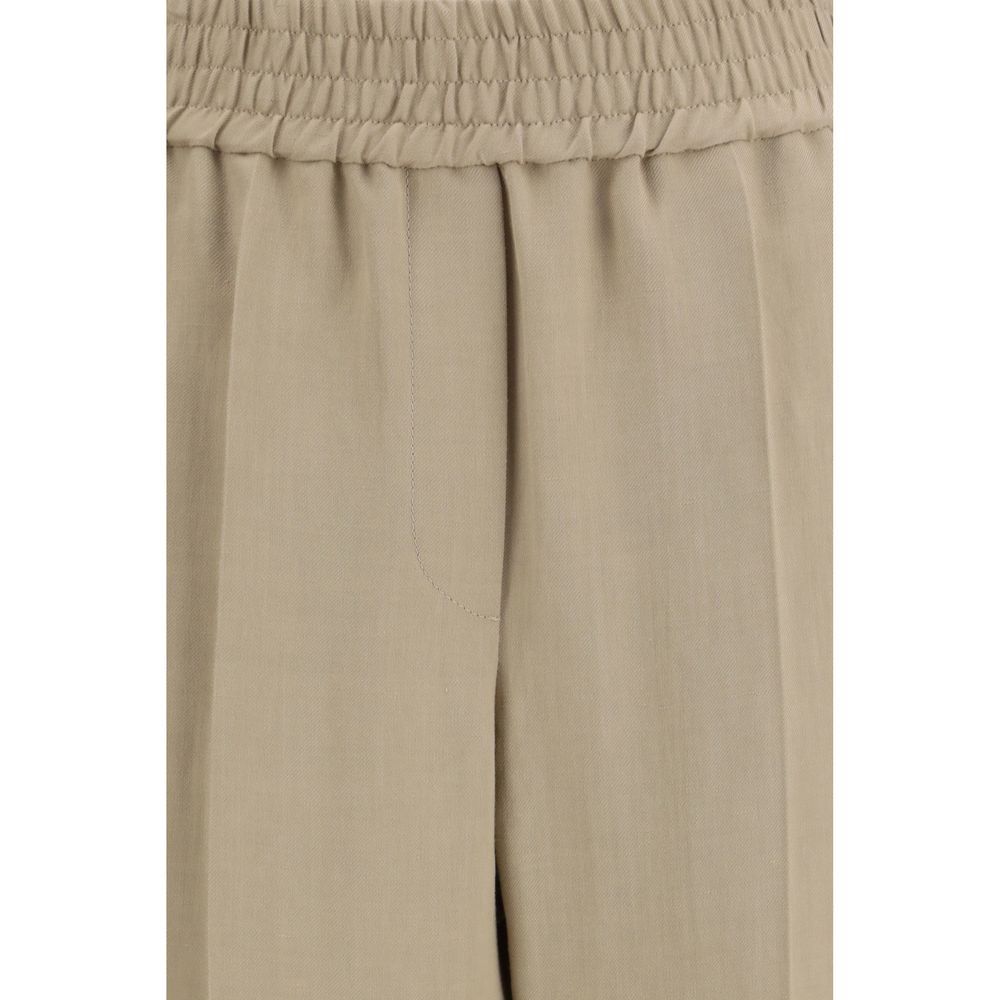 Brunello Cucinelli Beige Viscose Casual Pants | Regal Royce