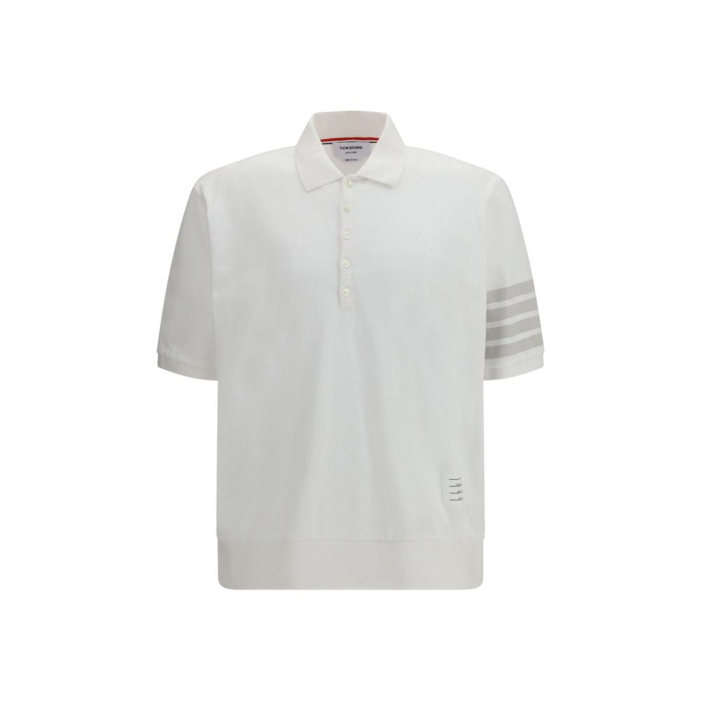 Thom Browne White Cotton Polo Shirt | Regal Royce