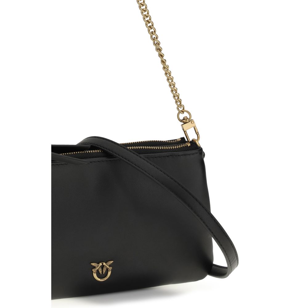 PINKO Black Calf Leather Bos Taurus Shoulder Bag | Regal Royce