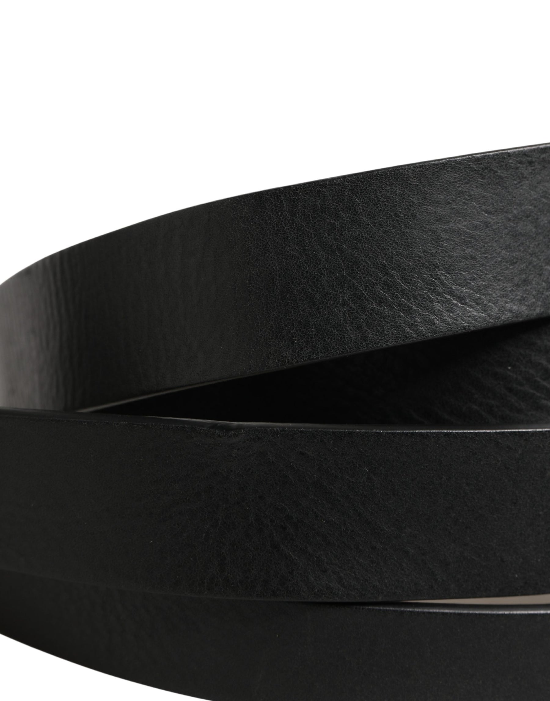 Dolce & Gabbana Black Double Strap Leather Silver Buckle Belt | Regal Royce