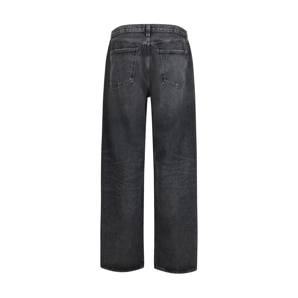 Agolde Black Cotton Straight-Leg Jeans | Regal Royce