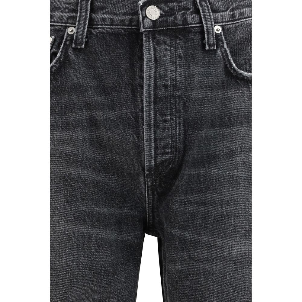 Agolde Black Cotton Straight-Leg Jeans | Regal Royce