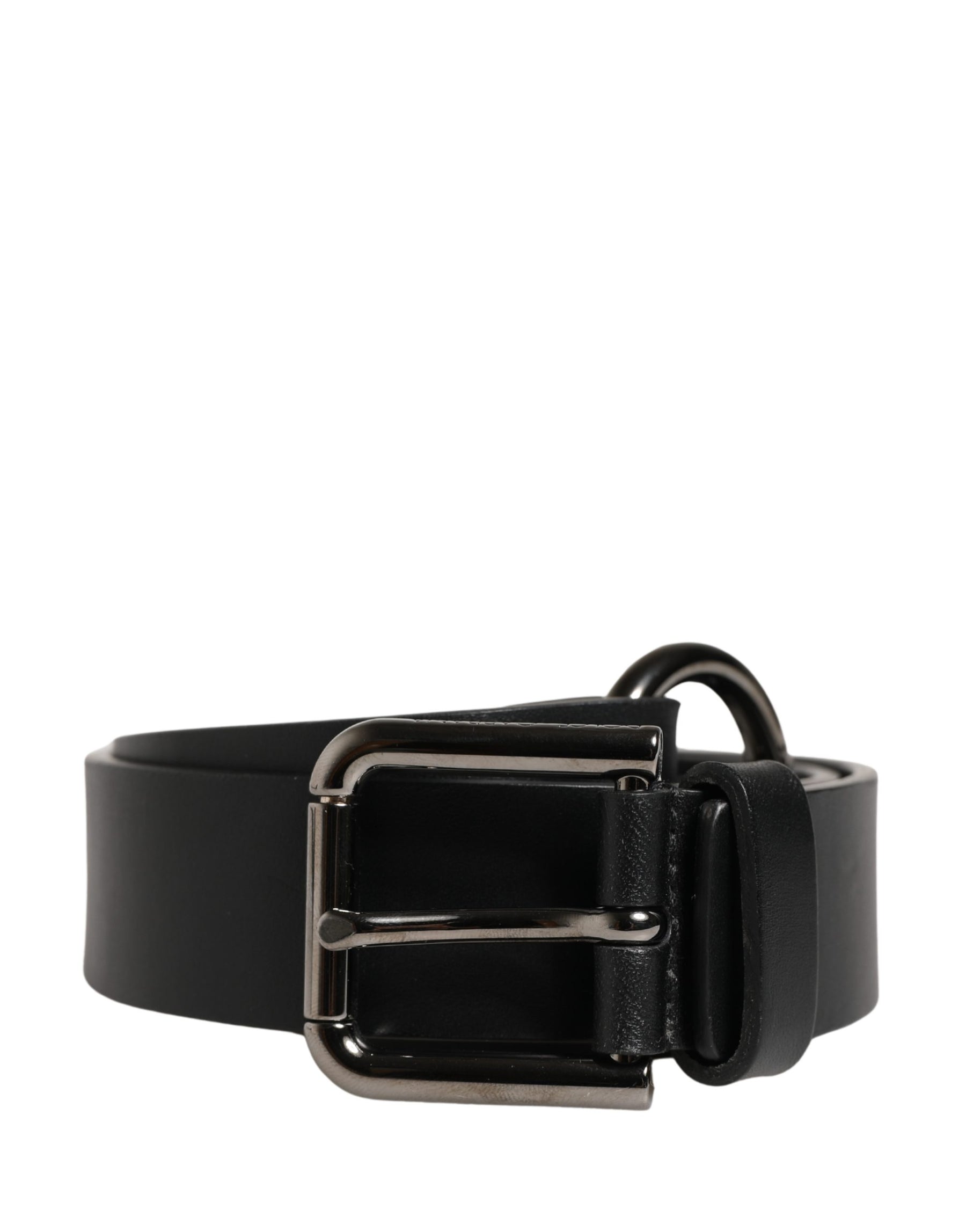 Dolce & Gabbana Men Black Calfskin Leather Metal Buckle Belt | Regal Royce