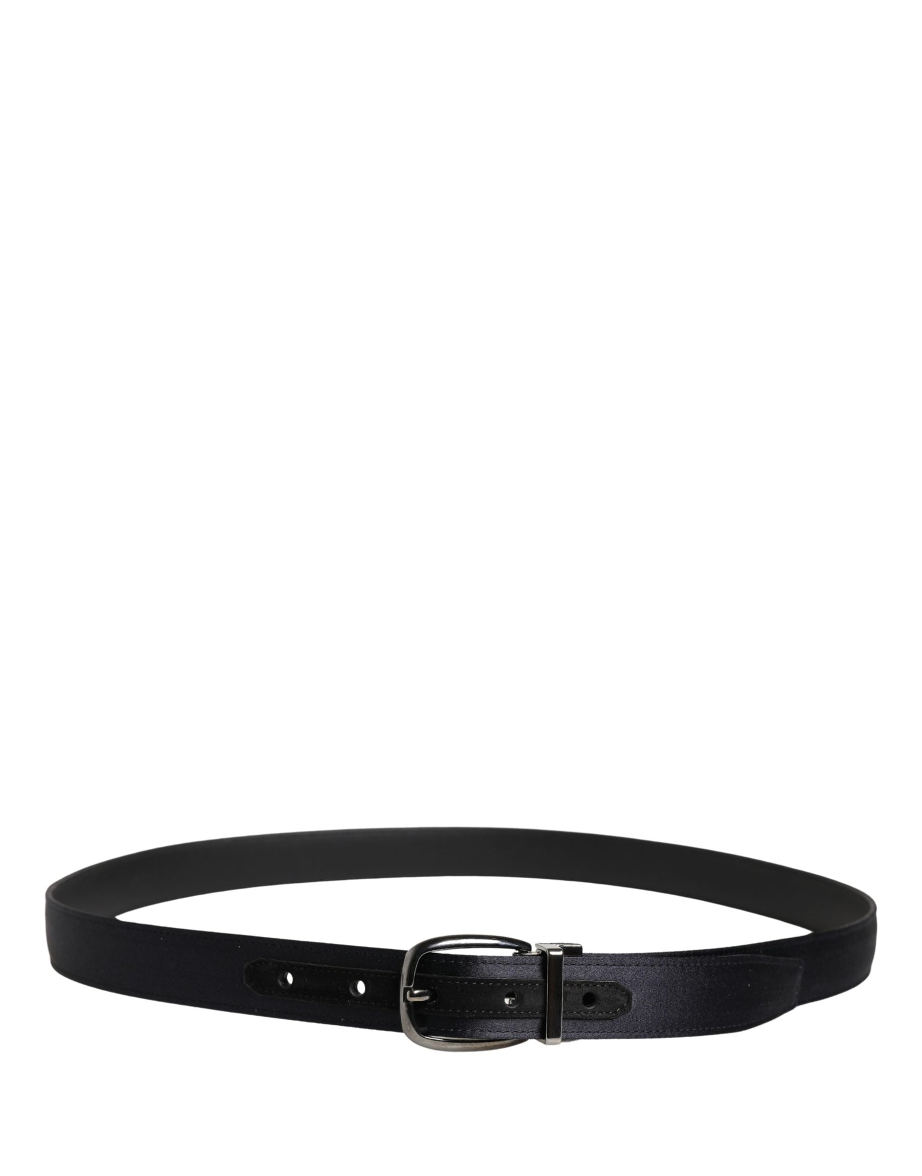 Dolce & Gabbana Men Black Classic Viscose Metal Buckle Belt | Regal Royce