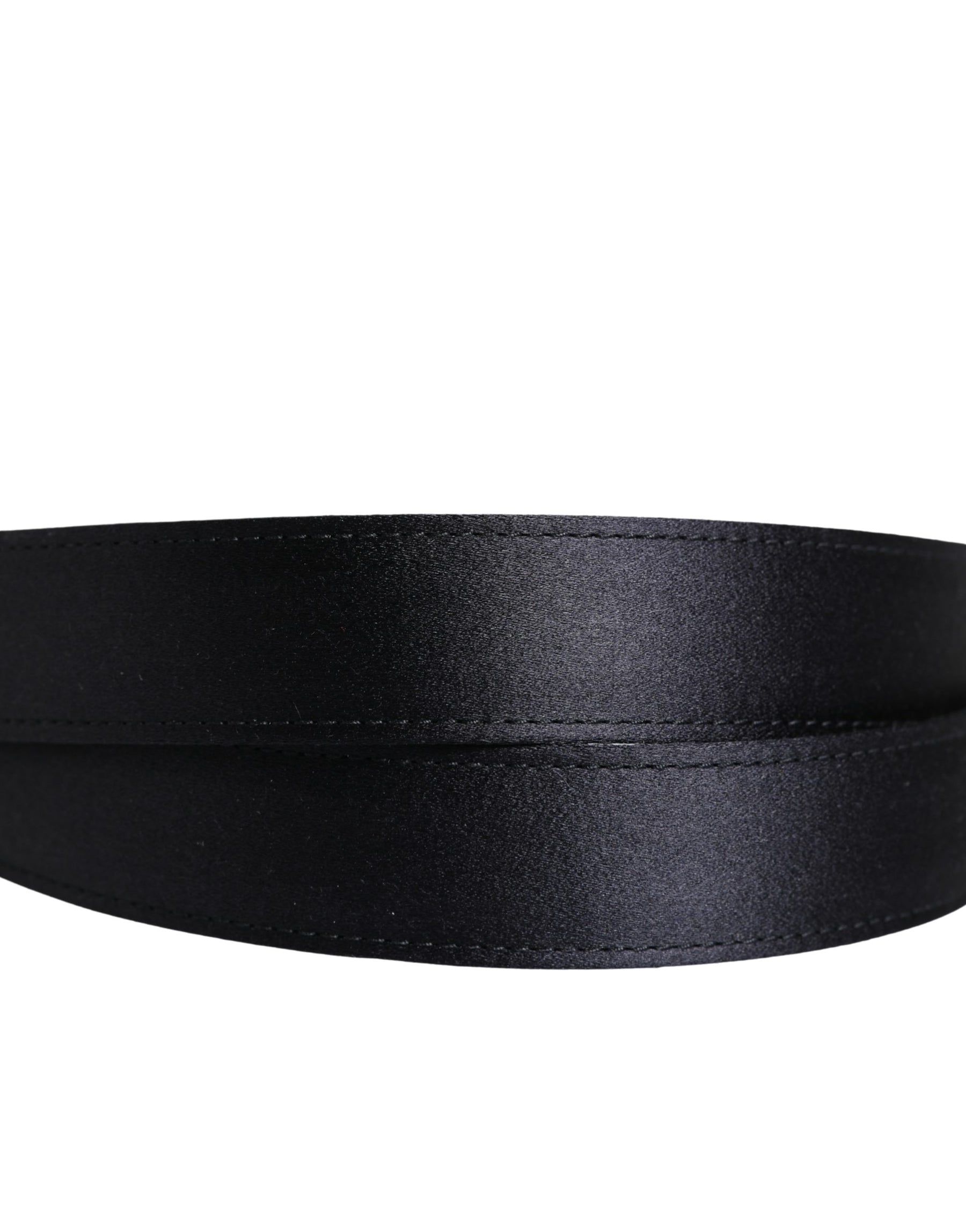 Dolce & Gabbana Men Black Classic Viscose Metal Buckle Belt | Regal Royce