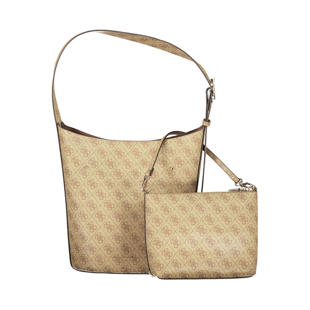 Guess Jeans Beige Polyurethane Women Handbag | Regal Royce