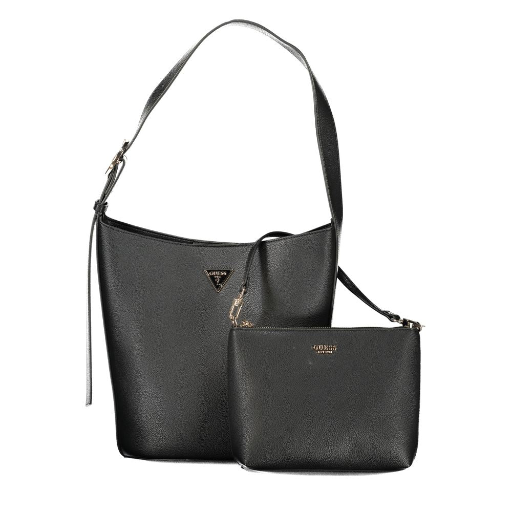 Guess Jeans Black Polyurethane Women Handbag | Regal Royce