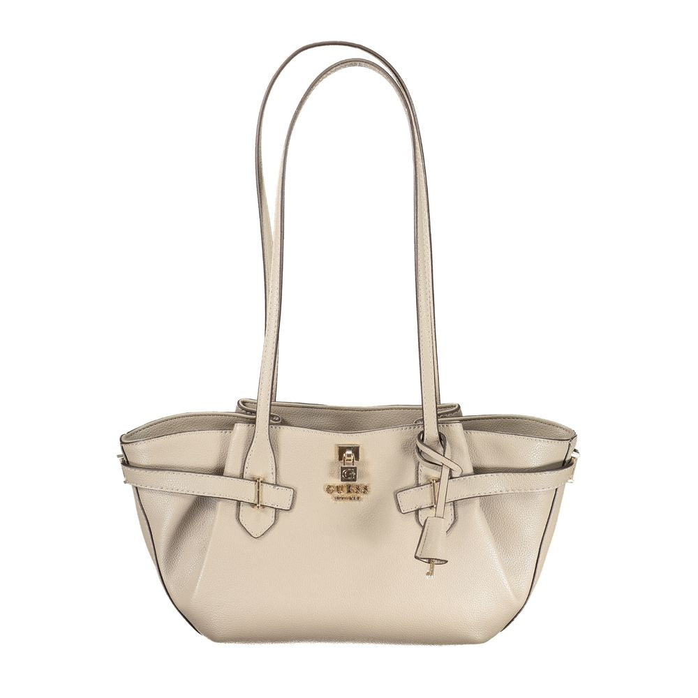 Guess Jeans Beige Polyurethane Women Handbag | Regal Royce