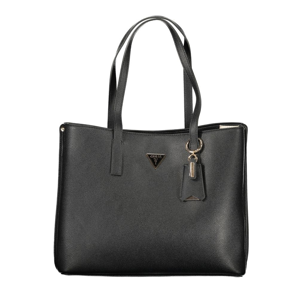 Guess Jeans Black Polyurethane Women's Handbag | Regal Royce