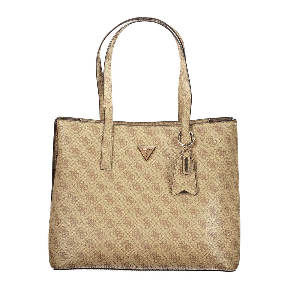 Guess Jeans Beige Polyurethane Women Handbag | Regal Royce