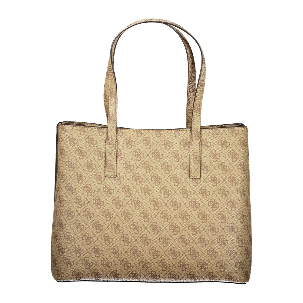 Guess Jeans Beige Polyurethane Women Handbag | Regal Royce
