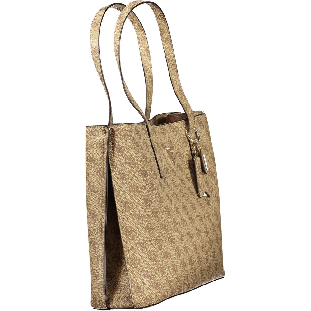 Guess Jeans Beige Polyurethane Women Handbag | Regal Royce