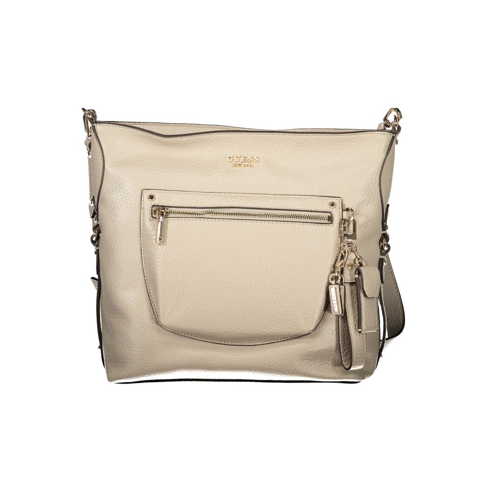Guess Jeans Beige Polyurethane Women's Handbag | Regal Royce