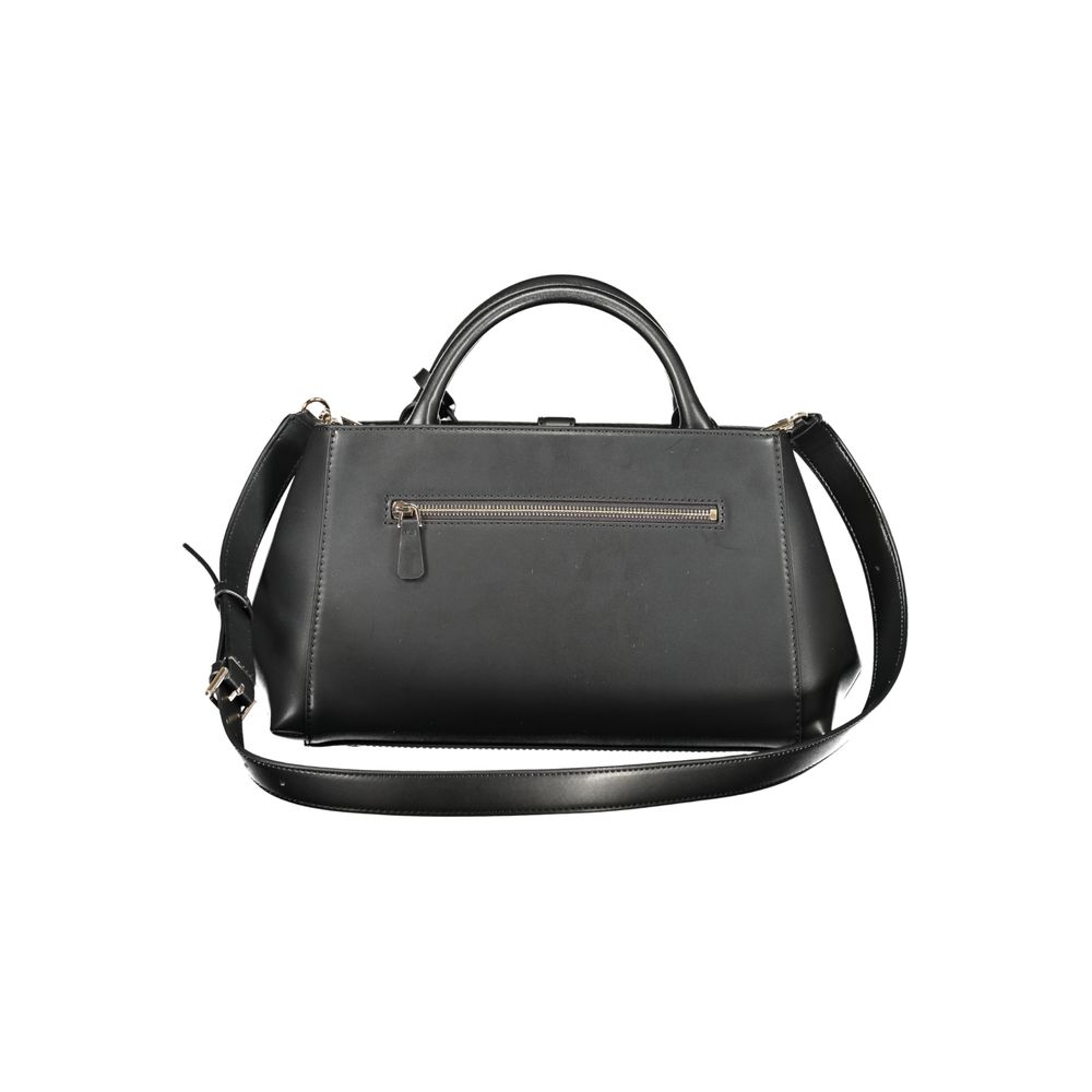 Guess Jeans Black Polyurethane Women Handbag | Regal Royce