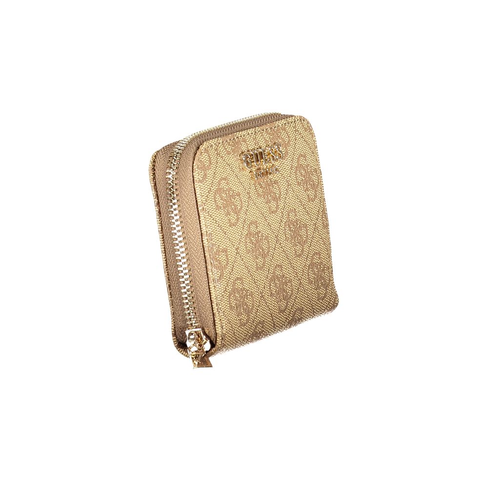 Guess Jeans Beige Polyurethane Women Wallet | Regal Royce