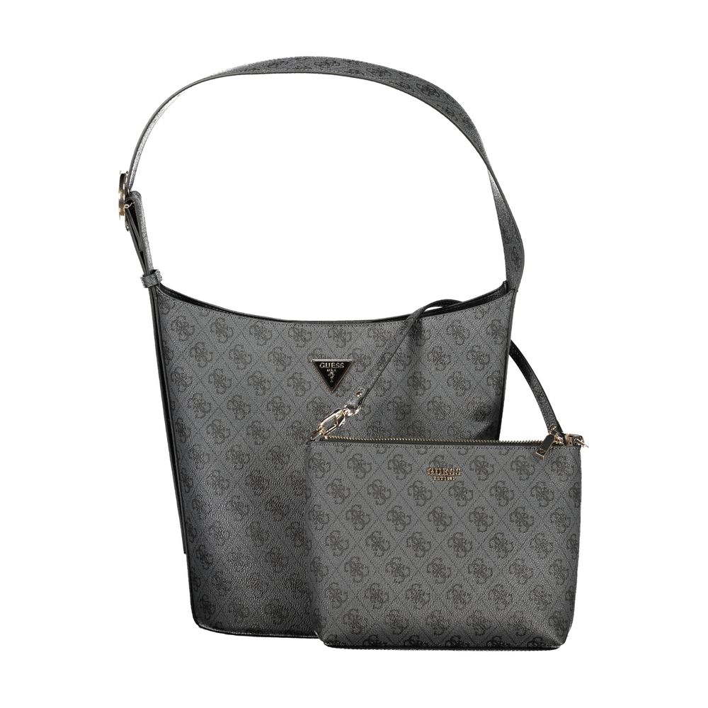 Guess Jeans Black Polyurethane Women Handbag | Regal Royce