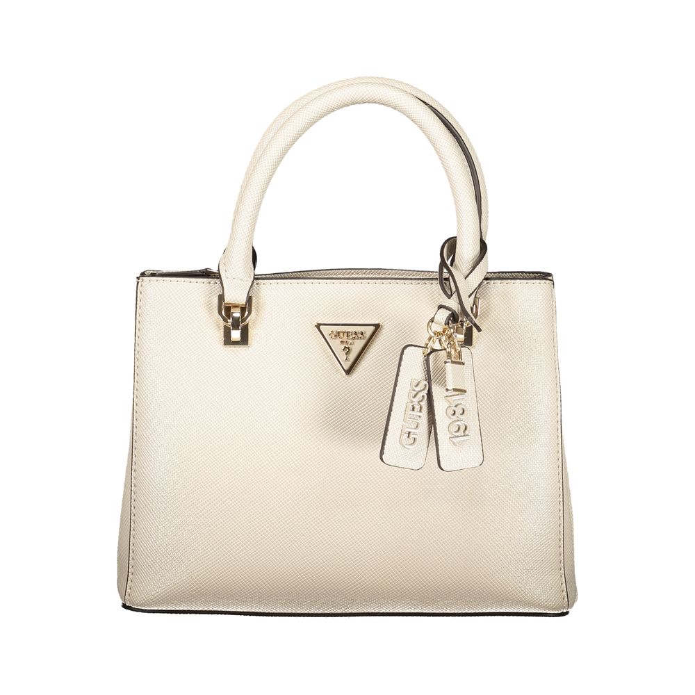 Guess Jeans Beige Polyurethane Women Handbag | Regal Royce