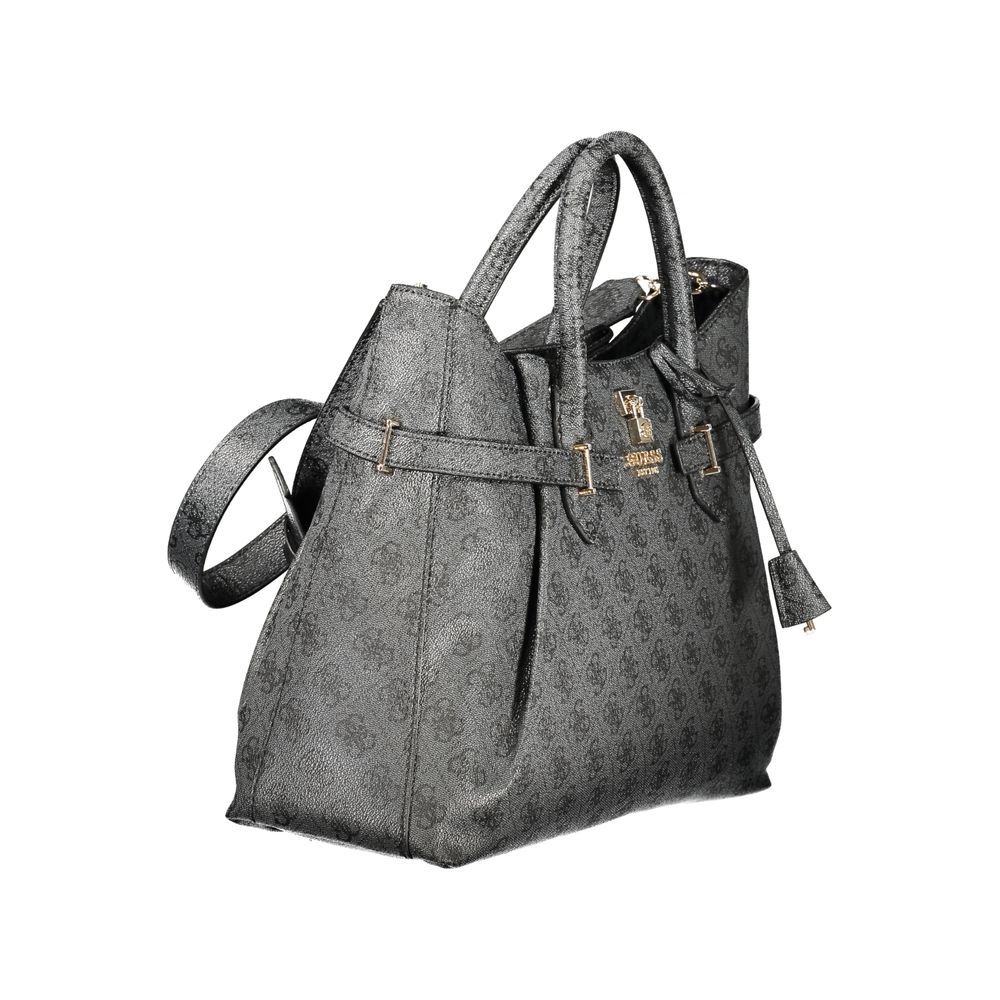 Guess Jeans Black Polyurethane Women Handbag | Regal Royce