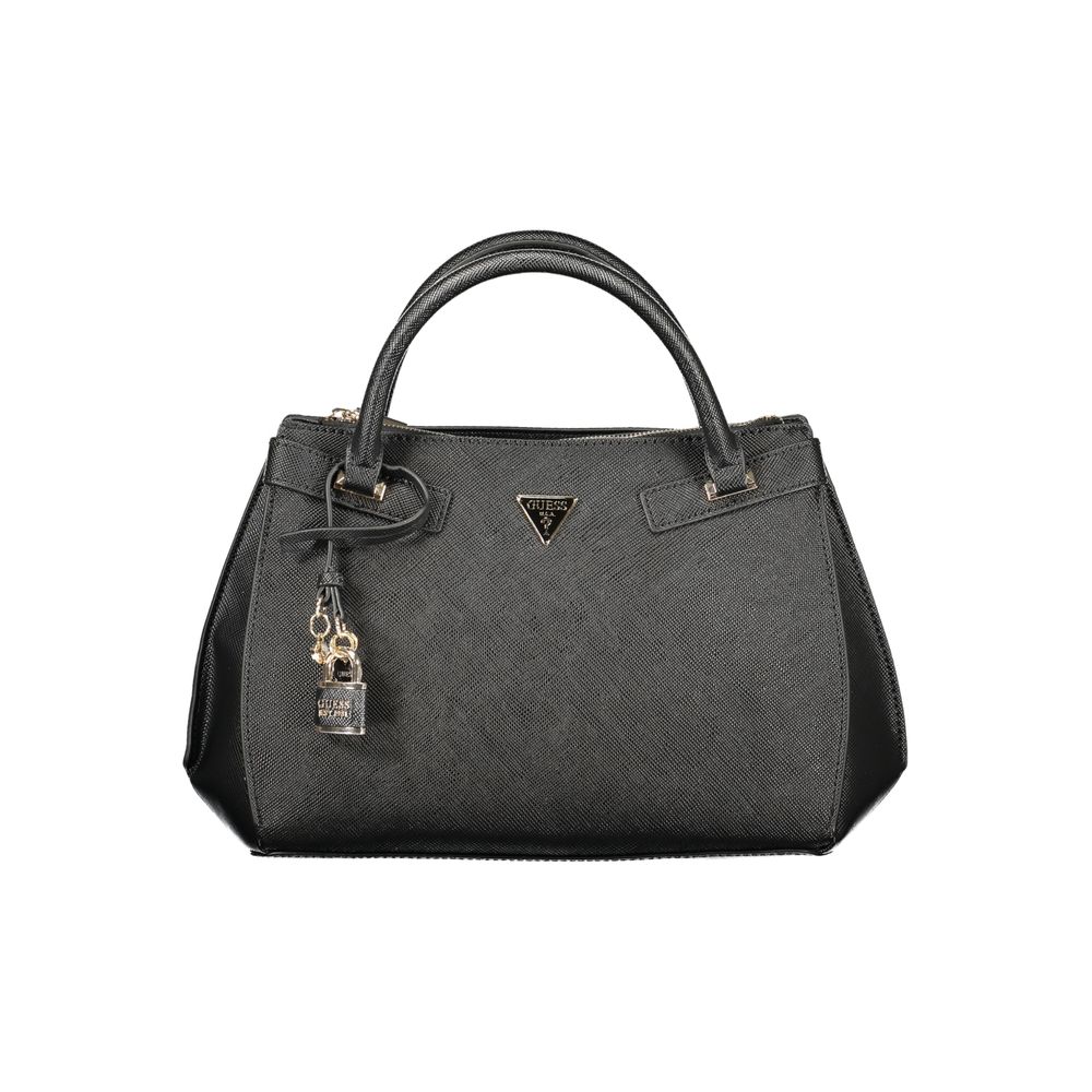 Guess Jeans Black Polyurethane Women Handbag | Regal Royce