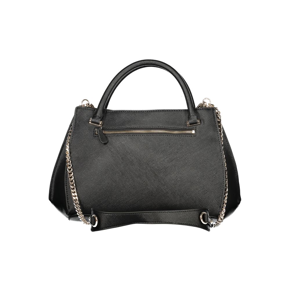 Guess Jeans Black Polyurethane Women Handbag | Regal Royce