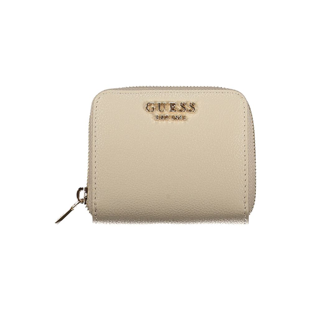 Guess Jeans Beige Polyurethane Women Wallet | Regal Royce