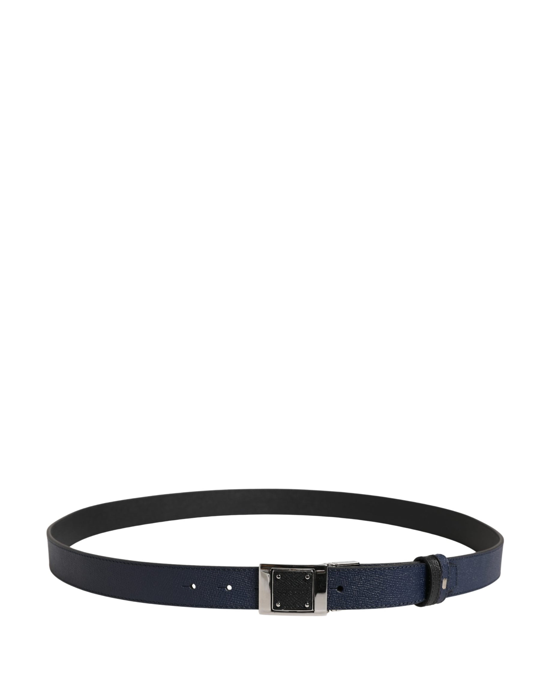 Dolce & Gabbana Men Blue Calfskin Leather Square Buckle Belt | Regal Royce