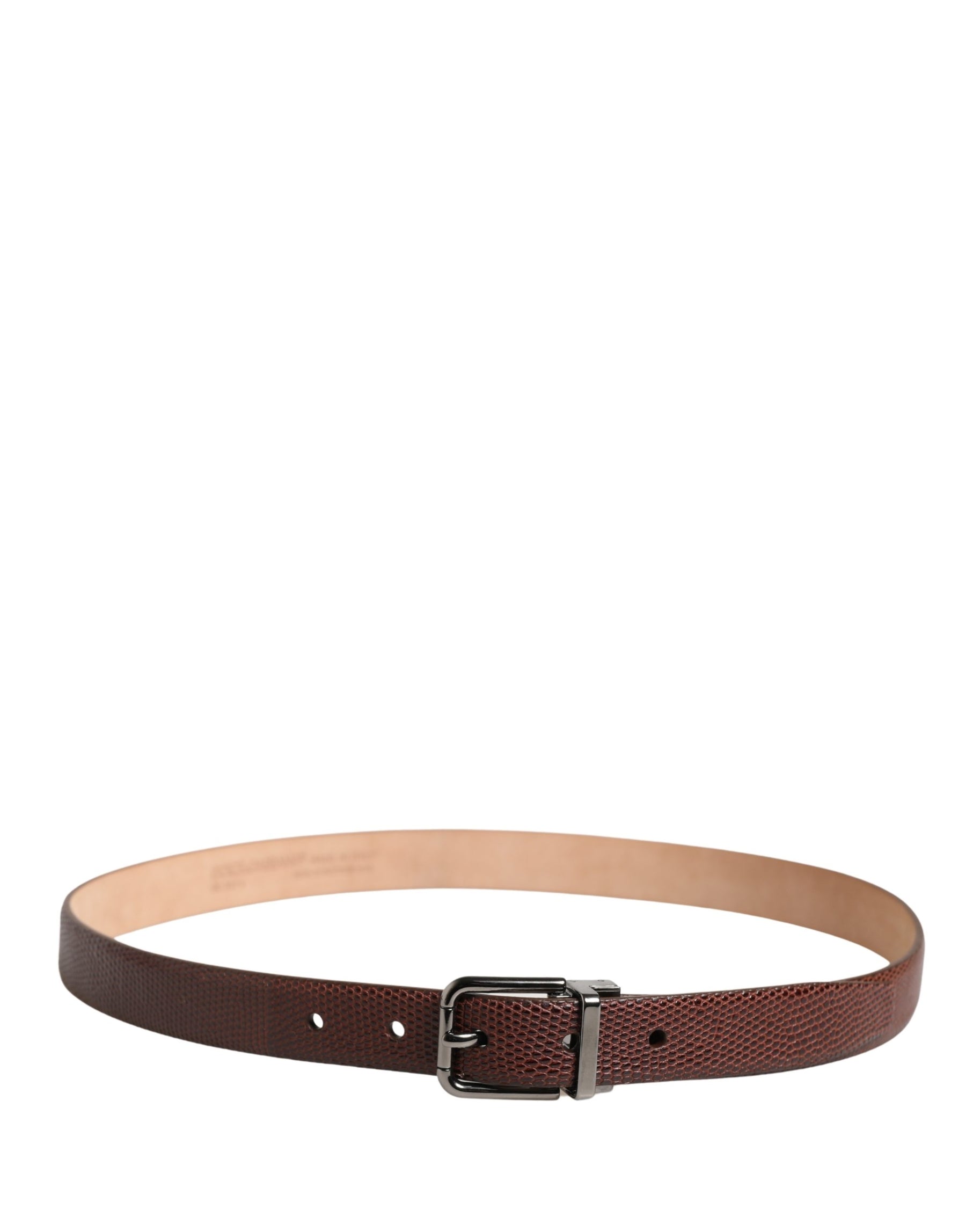 Dolce & Gabbana Men Brown Goatskin Leather Metal Buckle Belt | Regal Royce