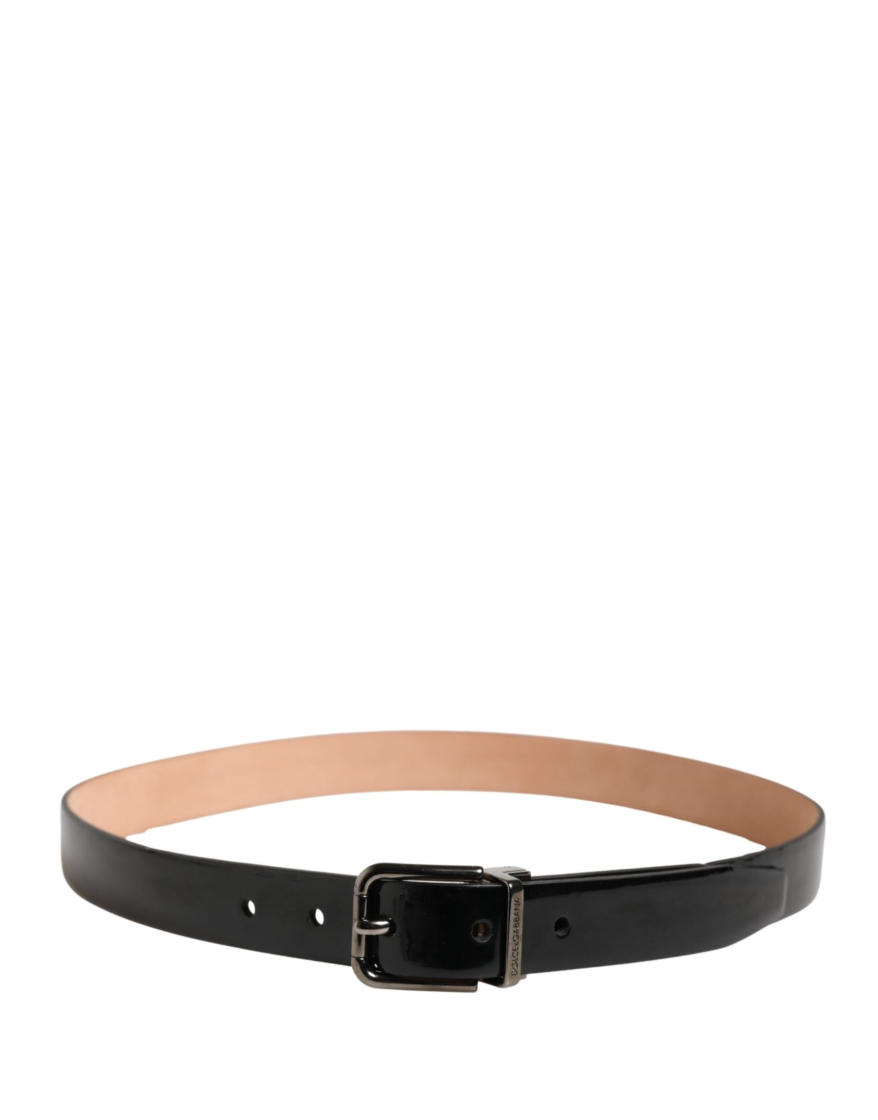 Dolce & Gabbana Men Black Classic Leather Metal Buckle Belt | Regal Royce