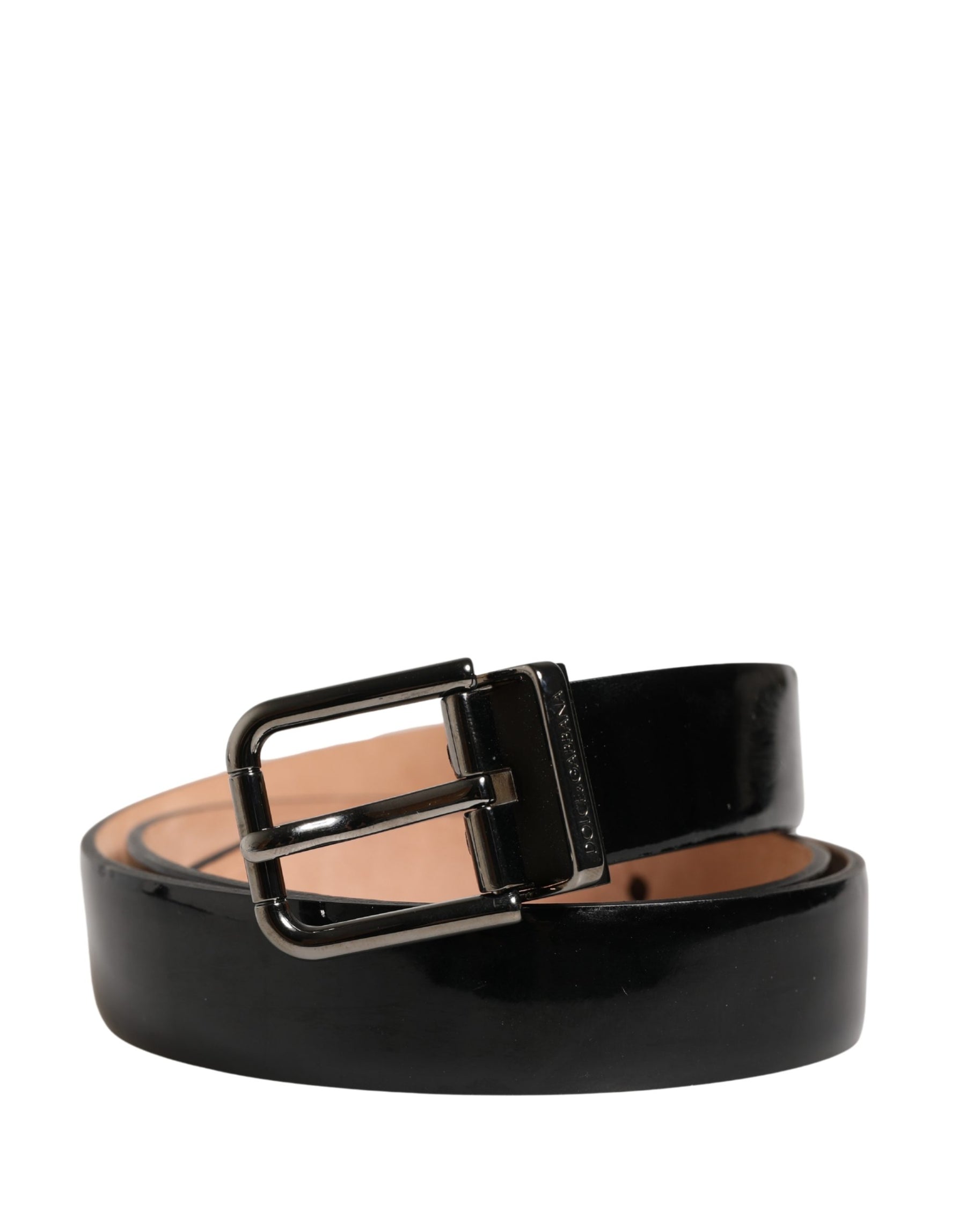 Dolce & Gabbana Men Black Classic Leather Metal Buckle Belt | Regal Royce