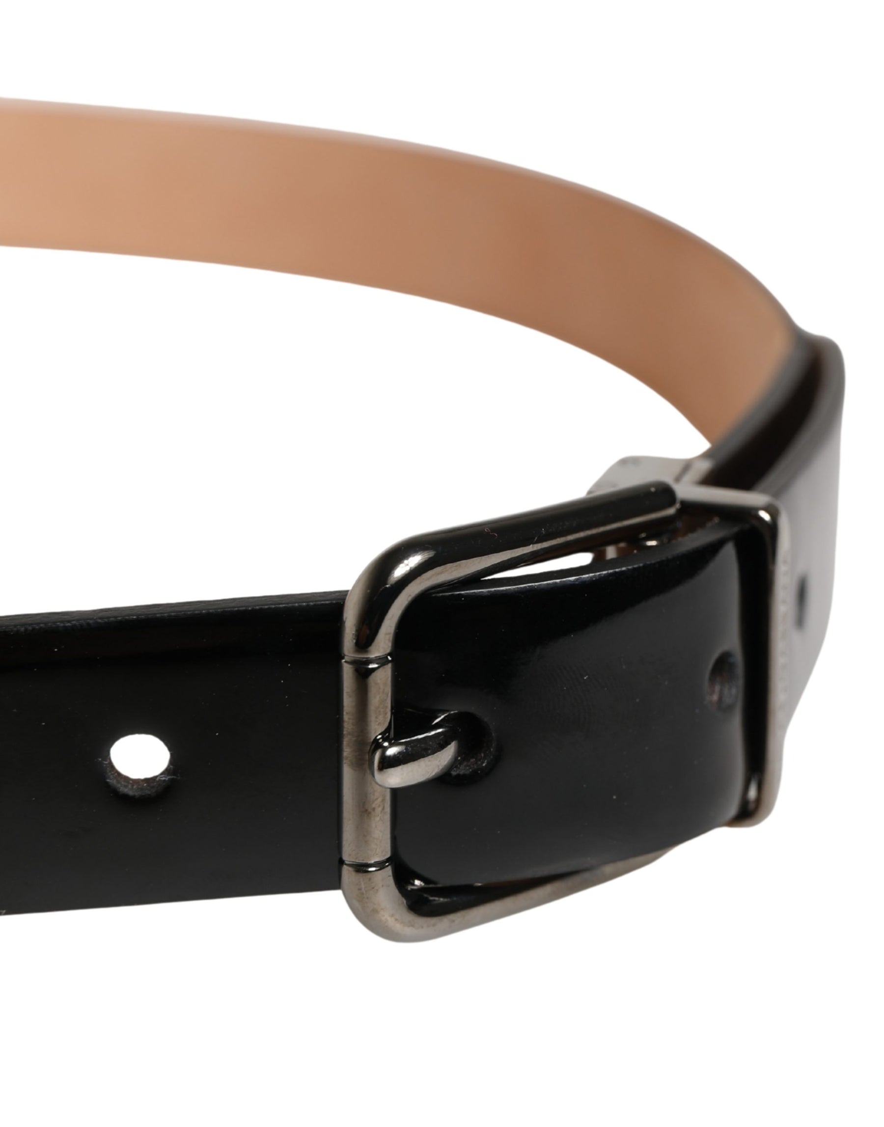 Dolce & Gabbana Men Black Classic Leather Metal Buckle Belt | Regal Royce
