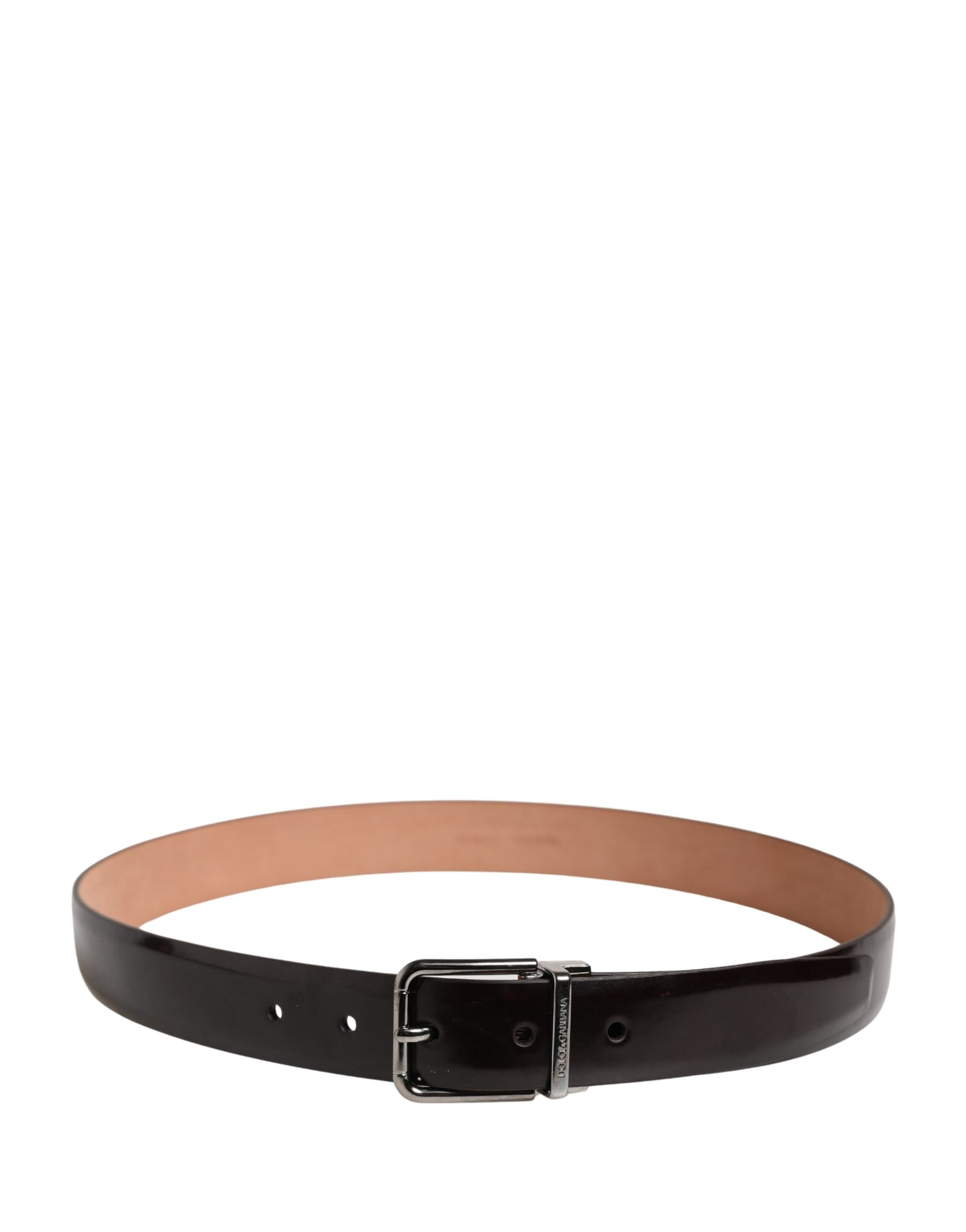 Dolce & Gabbana Men Black Calfskin Leather Metal Buckle Belt | Regal Royce