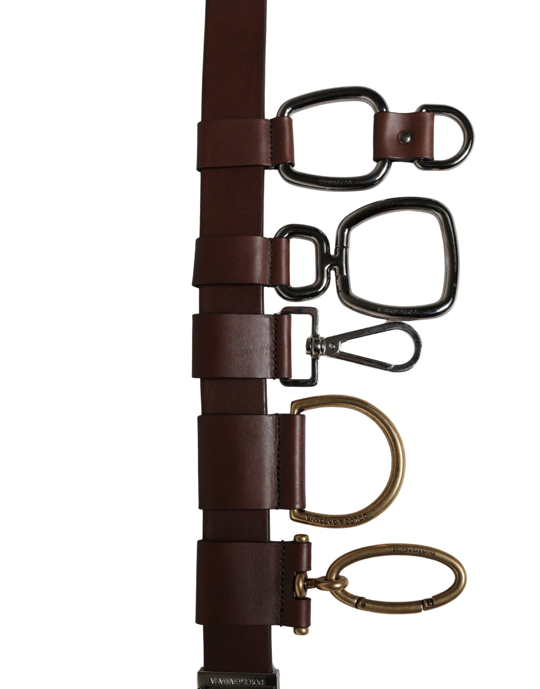 Dolce & Gabbana Men Brown Classic Leather Metal Buckle Belt | Regal Royce